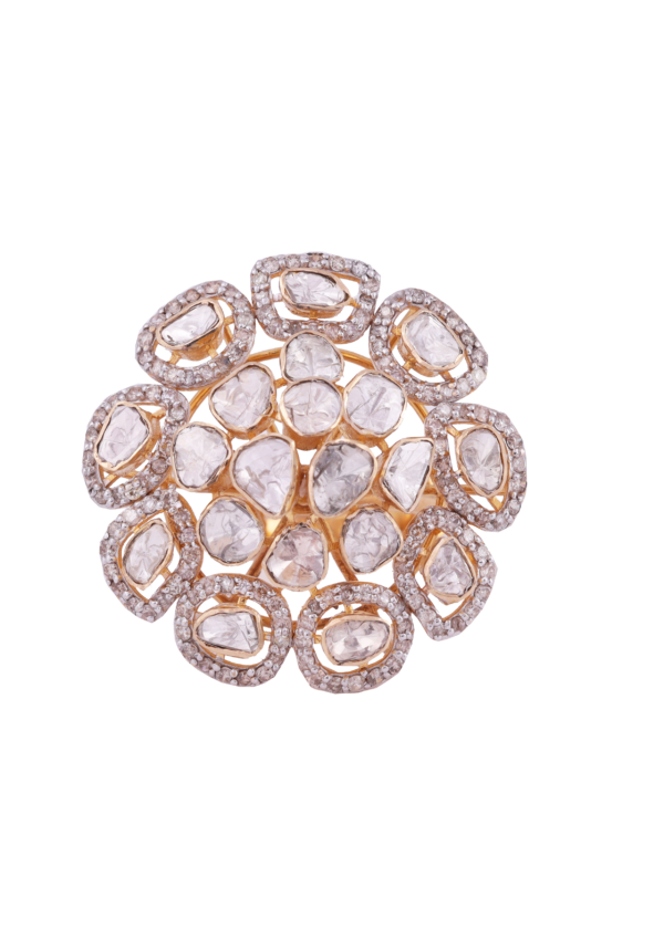 luxurious polki diamond ring
