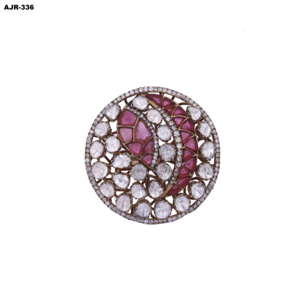 traditional polki diamond talap stone ring