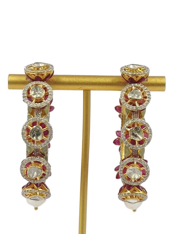 Polki Diamond With Moti Earrings