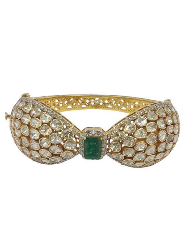 Polki Diamond Emerald Gemstone bracelets