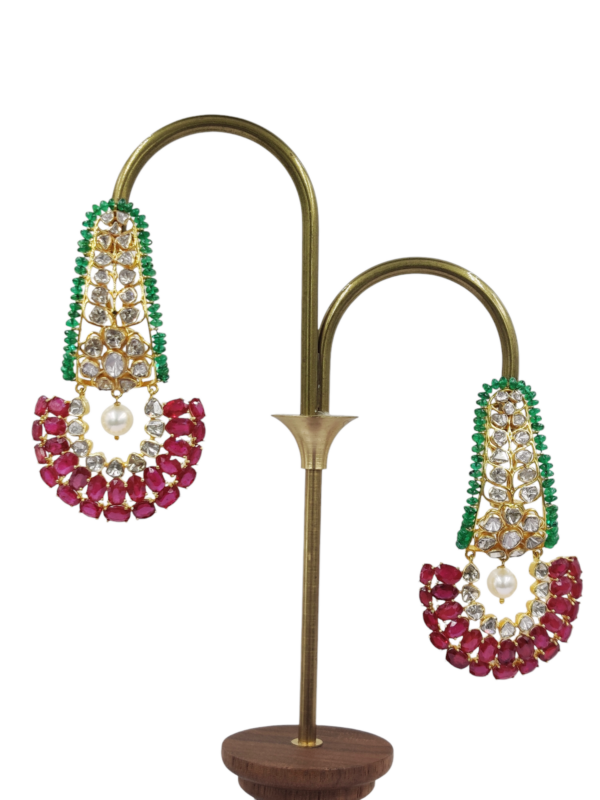 Ruby Polki Diamond Earrings