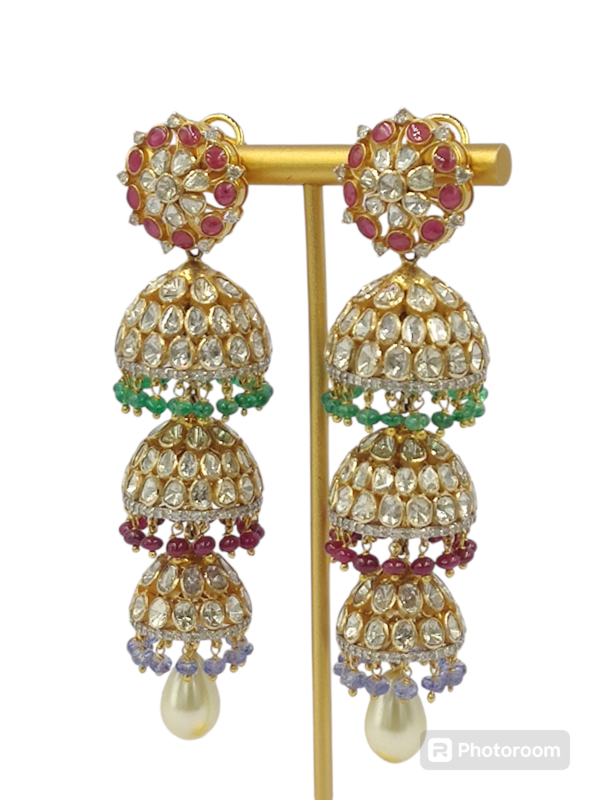 Polki jewellery Long Earrings