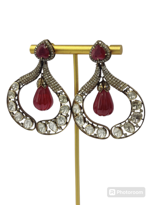 Buy Ruby Polki Diamond Earrings