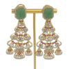 14K Gold Polki Emerald Earrings